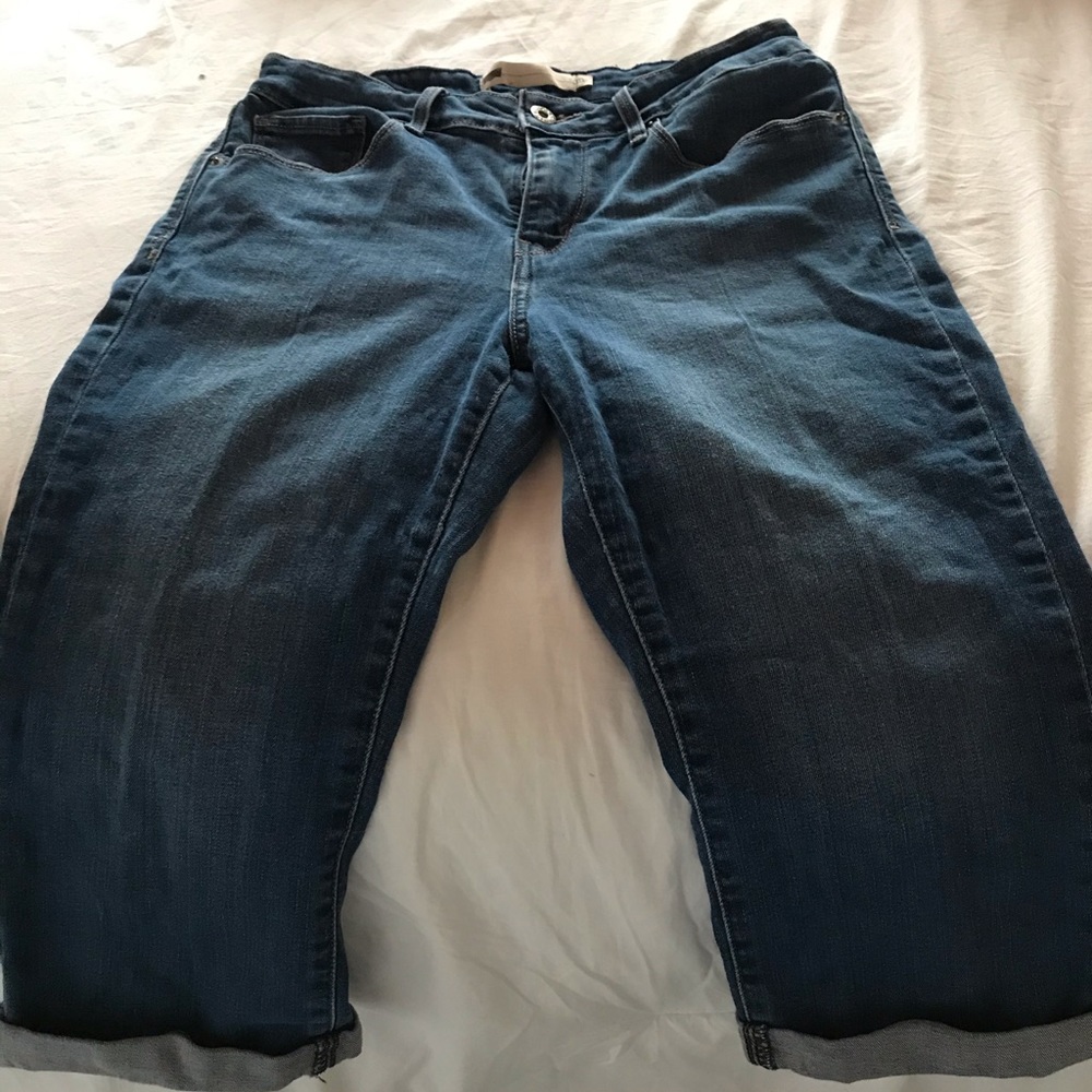 Cut off blue jeans